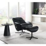 Black Leather Labonita Motion Accent Chair W/Swivel & Ottoman AC02992 By ACME Accent Chairs Mobilia Cleopatra 14 Black Leather Labonita Motion Accent Chair W/Swivel & Ottoman AC02992 By ACME 14