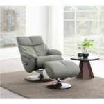Gray Leather Kandoro Motion Accent Chair W/Swivel & Ottoman AC02991 By ACME Accent Chairs Mobilia Cleopatra 17 Gray Leather Kandoro Motion Accent Chair W/Swivel & Ottoman AC02991 By ACME 17