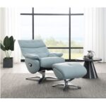 Babyblue Leather Janella Motion Accent Chair W/Swivel & Ottoman AC02990 By ACME Accent Chairs Mobilia Cleopatra 17 Babyblue Leather Janella Motion Accent Chair W/Swivel & Ottoman AC02990 By ACME 17