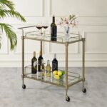 Brass Aditya Serving Cart AC02597 By ACME Servers Mobilia Cleopatra 9 Brass Aditya Serving Cart AC02597 By ACME 9