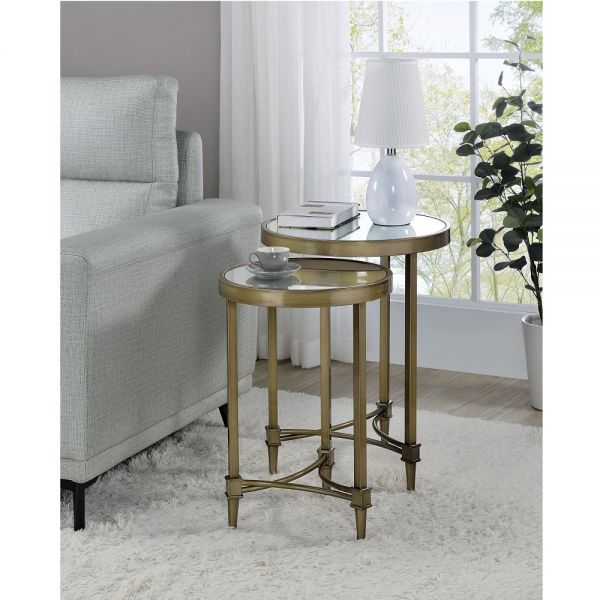 Brass Aditya Nesting Table LV02596 By ACME