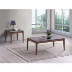Engineered Stone Top & Walnut Finish Bevis End Table LV02646 By ACME End Tables Mobilia Cleopatra 11 Engineered Stone Top & Walnut Finish Bevis End Table LV02646 By ACME 11