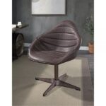 Ebony Leather Pipino Accent Chair W/Swivel AC02582 By ACME Accent Chairs Mobilia Cleopatra 13 Ebony Leather Pipino Accent Chair W/Swivel AC02582 By ACME 13