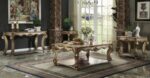 Vendome Sofa Table in Gold Patina Finish 83002B By ACME Sofa Tables Mobilia Cleopatra 8 Vendome Sofa Table in Gold Patina Finish 83002B By ACME 8