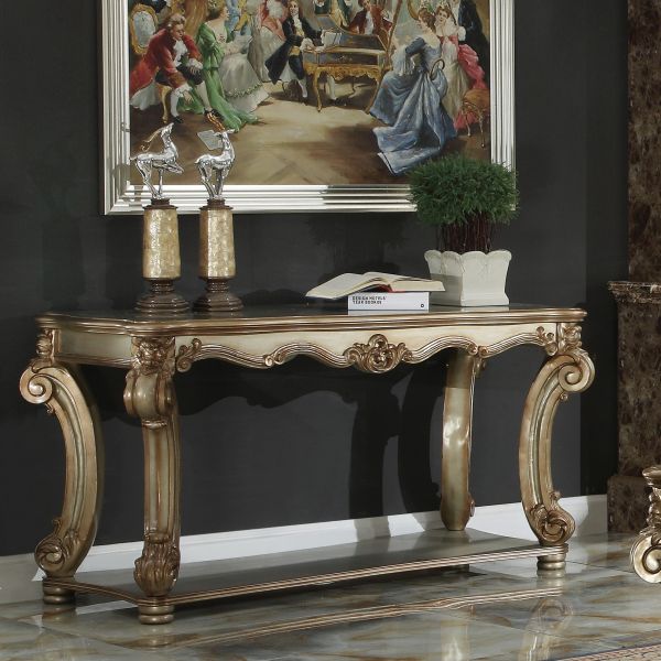 Vendome Sofa Table in Gold Patina Finish 83002B By ACME