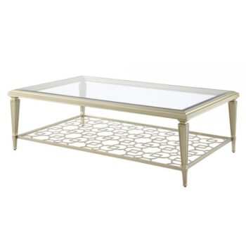 Glass Top & Silver Finish Coffee Table