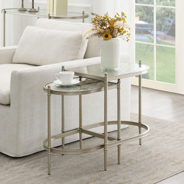 Glass Top & Silver Finish Zaba Side Table LV02759 By ACME 7
