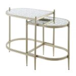 Glass Top & Silver Finish Zaba Side Table LV02759 By ACME Side Tables Mobilia Cleopatra 12 Glass Top & Silver Finish Zaba Side Table LV02759 By ACME 12