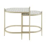 Glass Top & Silver Finish Zaba Side Table LV02759 By ACME Side Tables Mobilia Cleopatra 13 Glass Top & Silver Finish Zaba Side Table LV02759 By ACME 13