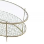 Glass Top & Silver Finish Zaba Coffee Table LV02755 By ACME Luxury Coffee Tables Mobilia Cleopatra 13 Glass Top & Silver Finish Zaba Coffee Table LV02755 By ACME 13