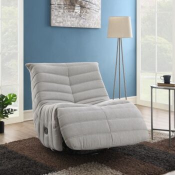 Oyster Chenille Recliner With Swivel