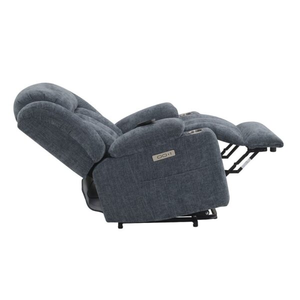 Blue Chenille Omarion Power Recliner W/Lift & Heating & Massage LV02996 By ACME 19