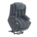 Blue Chenille Omarion Power Recliner W/Lift & Heating & Massage LV02996 By ACME Recliners Mobilia Cleopatra 31 Blue Chenille Omarion Power Recliner W/Lift & Heating & Massage LV02996 By ACME 31