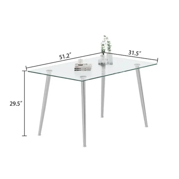 DT037S+DCK55S Glass Dining Table Set For 4 With Chairs By Artisan Furniture - Image 7
