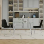 DT037S+DCK55S Glass Dining Table Set For 4 With Chairs By Artisan Furniture - Image 2