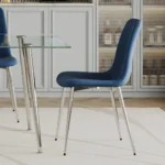 DT038S+DCK55S SET 5PC Rectangular Glass Dining Table For 4 Set By Artisan Furniture - Image 2