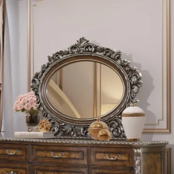 Devany Cherry Oval Mirror By ACME