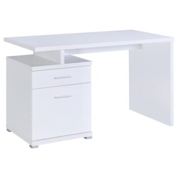 Irving 2-drawer Office Desk with Cabinet White by Coaster Furniture