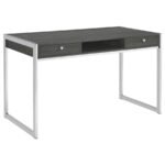 Wallice 2-drawer Writing Desk Weathered Grey and Chrome 801221 by Coaster Furniture Home Office Desks Mobilia Cleopatra 19 Wallice 2-drawer Writing Desk Weathered Grey and Chrome 801221 by Coaster Furniture 19