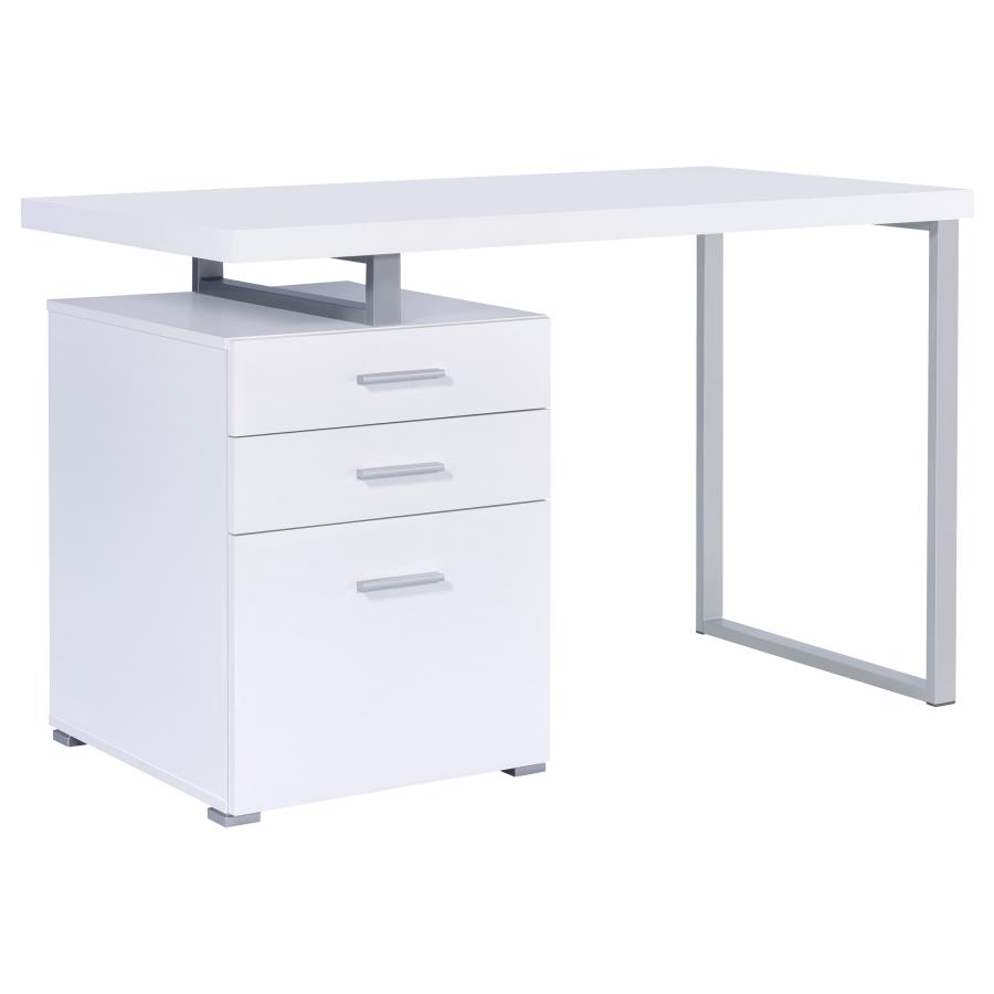 Brennan 3-drawer Office Desk White 800325 by Coaster Furniture