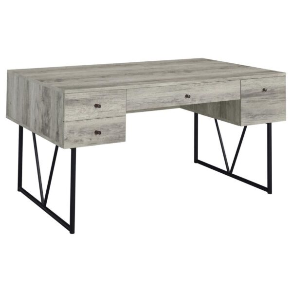 Analiese 4-drawer Writing Desk Grey Driftwood by Coaster Furniture 4