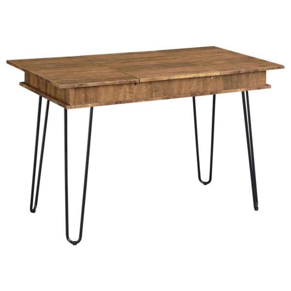 Sheeran Writing Desk with 4 Hidden Storages Rustic Amber by Coaster Furniture 4