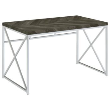 Grimma Writing Desk Rustic Grey Herringbone by Coaster Furniture