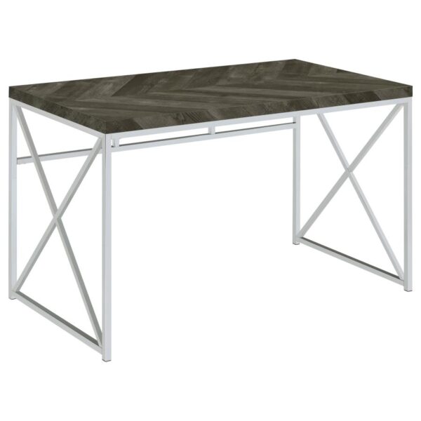 Grimma Writing Desk Rustic Grey Herringbone by Coaster Furniture 4