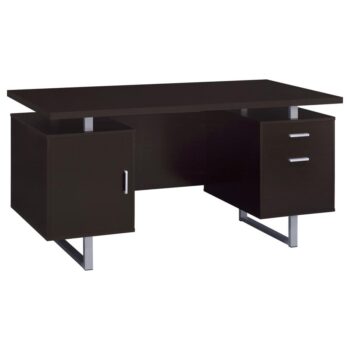 Lawtey Rectangular Storage Office Desk Cappuccino by Coaster Furniture