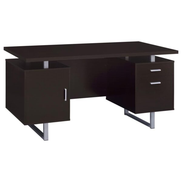 Lawtey Rectangular Storage Office Desk Cappuccino by Coaster Furniture 4