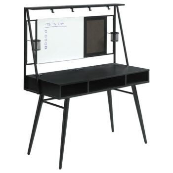 Jessie Writing Desk with USB Ports Black and Gunmetal by Coaster Furniture