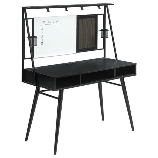 Jessie Writing Desk with USB Ports Black and Gunmetal by Coaster Furniture 4
