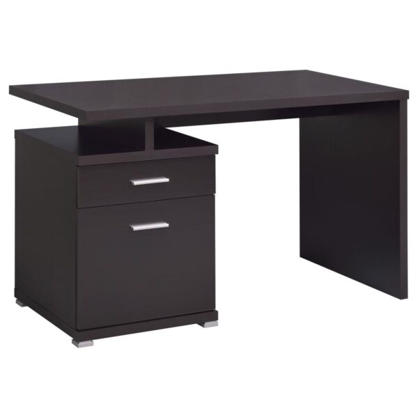 Irving 2-drawer Office Desk with Cabinet Cappuccino by Coaster Furniture 4