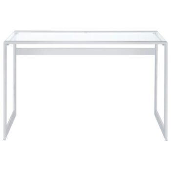 Hartford Glass Top Writing Desk Chrome by Coaster Furniture