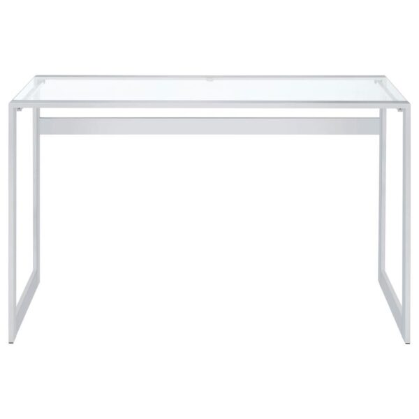 Hartford Glass Top Writing Desk Chrome by Coaster Furniture 4