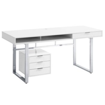Whitman 4-drawer Writing Desk Glossy White by Coaster Furniture