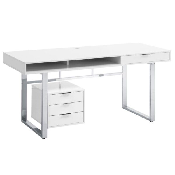Whitman 4-drawer Writing Desk Glossy White by Coaster Furniture 4