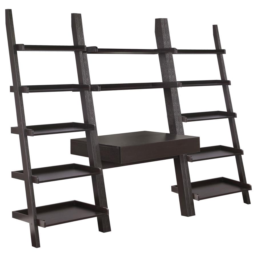 Bower 3-piece 1-drawer Ladder Desk Set Cappuccino by Coaster Furniture