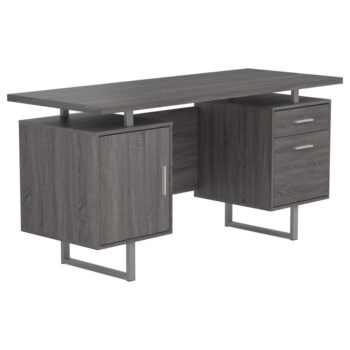Lawtey Floating Top Office Desk Weathered Grey by Coaster Furniture