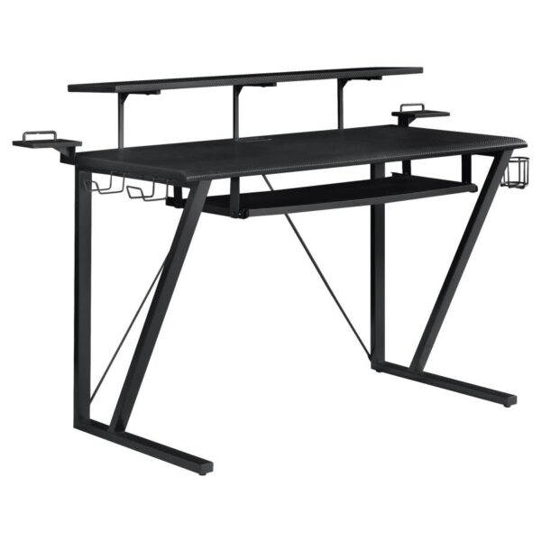 Tech Spec Gaming Desk with Cup Holder Gunmetal by Coaster Furniture 4