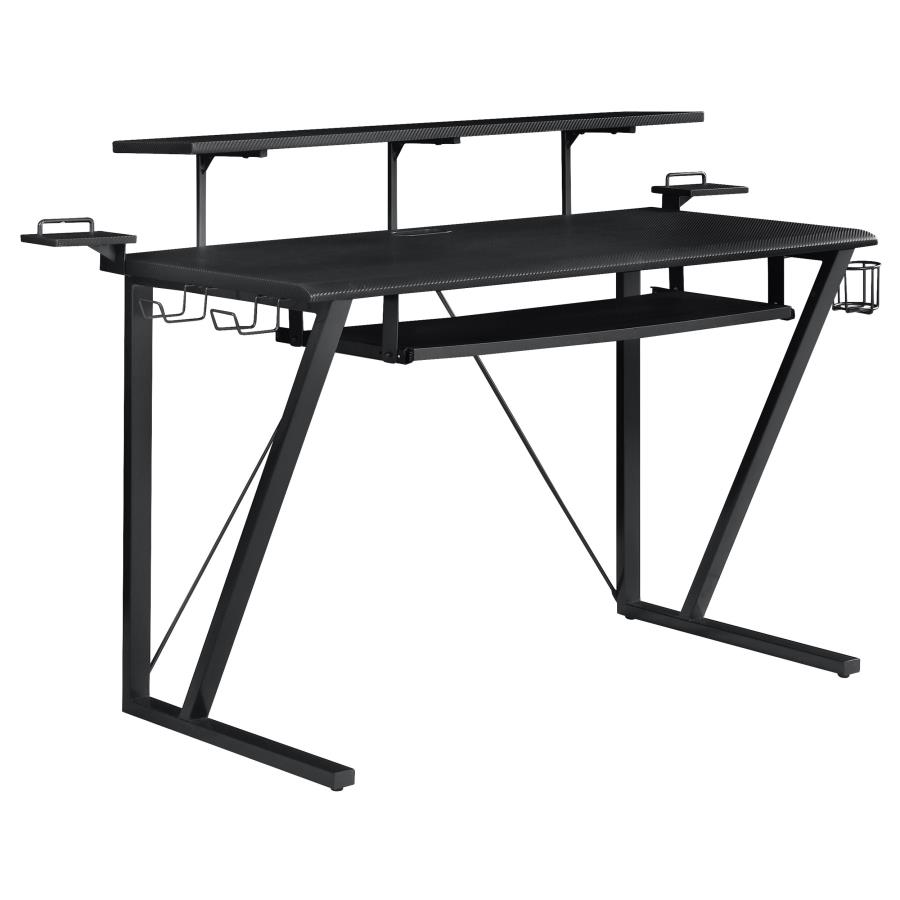 Tech Spec Gaming Desk with Cup Holder Gunmetal by Coaster Furniture 4