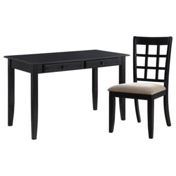 Newton 2-piece Writing Desk Set Black and Tan by Coaster Furniture