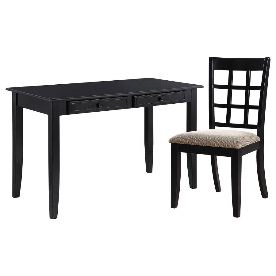 Newton 2-piece Writing Desk Set Black and Tan by Coaster Furniture 4