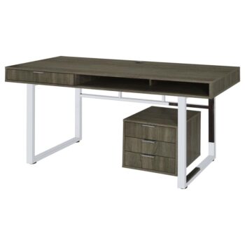 Whitman 4-drawer Writing Desk Weathered Grey by Coaster Furniture