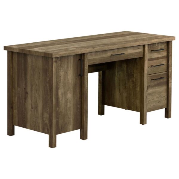Tolar 4-drawer Adjustable Shelf Office Desk Rustic Oak by Coaster Furniture 4
