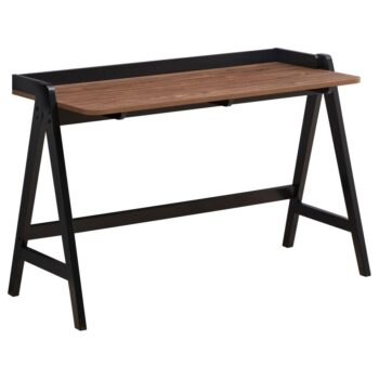 Raul Writing Desk Walnut and Black with USB ports by Coaster Furniture