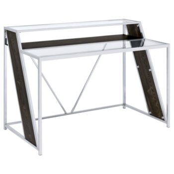 Alamosa Glass Top Writing Desk Chrome by Coaster Furniture