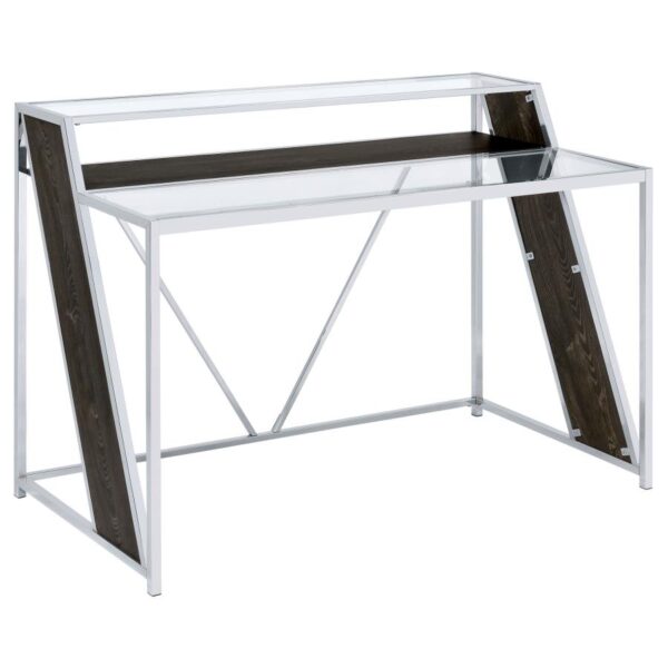 Alamosa Glass Top Writing Desk Chrome by Coaster Furniture 4