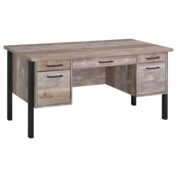 Samson 4-drawer Office Desk Weathered Oak by Coaster Furniture