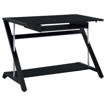 Mallet Computer Desk with Bottom Shelf Black by Coaster Furniture